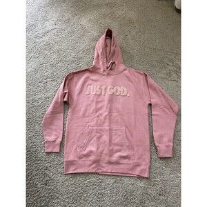 NWOT Just God Sweatshirt Coral Pink  Medium God Is Dope Hoodie Unisex christian